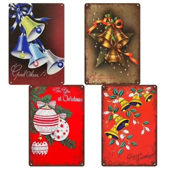 ONE Christmas Vintage Reproduction Metal Tin Sign 8X12". MESSAGE ME WITH… - Picture 10 of 11